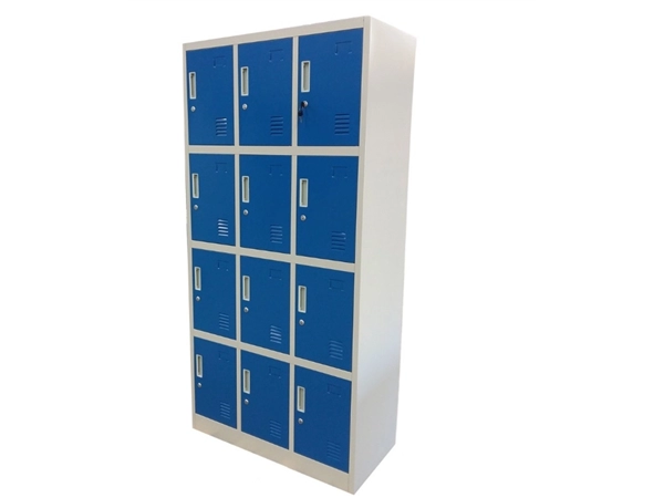 Een LOCKER KAST BLAUW 2 SLEUTELS (12 LOCKERS: 185 x 90 x 45 cm) koop je bij Buro De Peuter