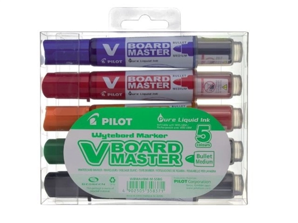 Een PILOT WHITEBOARDSTIFTEN V-BOARD ASSORTIMENT 5 STUKS 2.3MM koop je bij Buro De Peuter