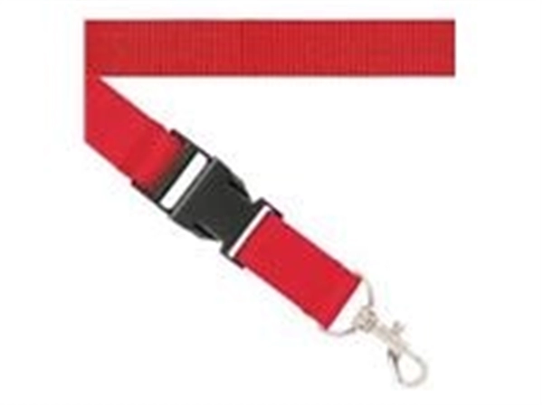 Een LANYARD MET BUCKLE (ZONDER DRUKKOST) ROOD 1 KLEUR OPDRUK koop je bij Buro De Peuter