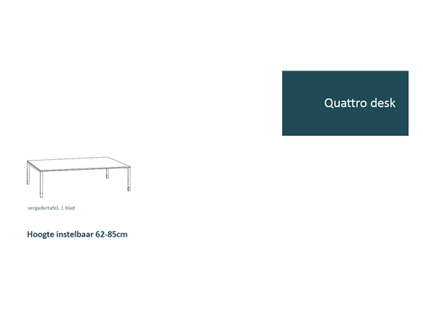 Een VERGADERTAFEL BISLEY QUATTRO DESK 240X120CM - KLEUR WIT koop je bij Buro De Peuter