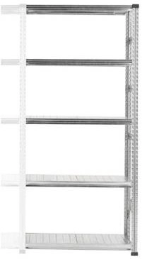 Een BASISREK 2500x600x1581mm + AANBOUWREK 2500x600x1581mm + 5 NIVEAUS GEGALVANISEERD koop je bij Buro De Peuter