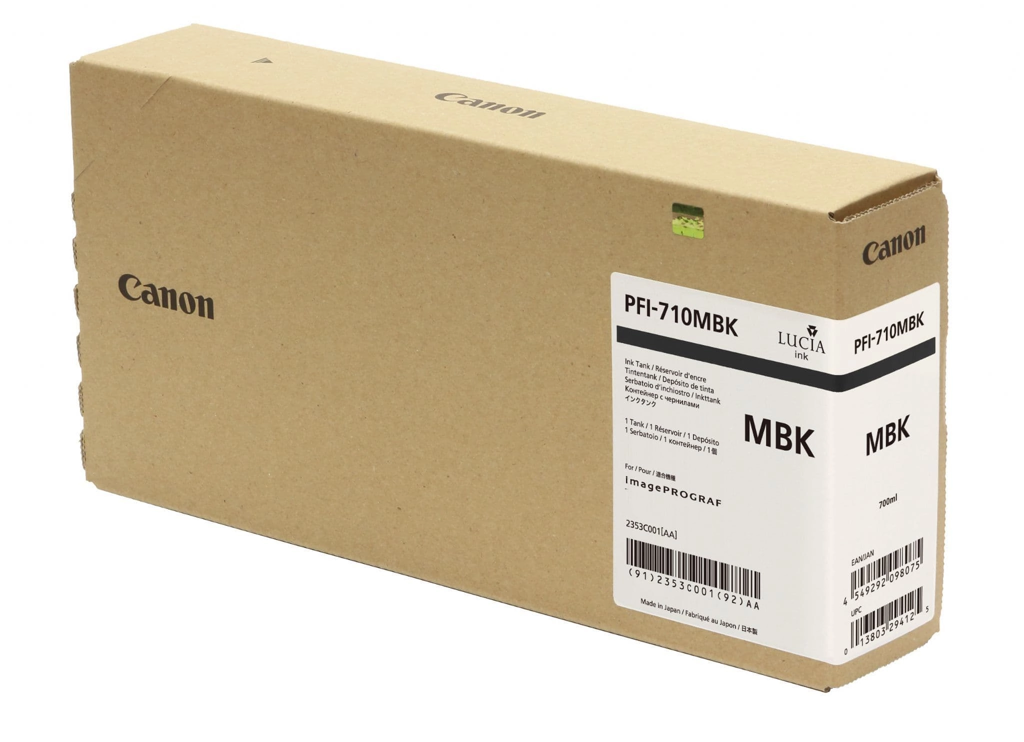 Een INKTCARTRIDGE CANON PFI-710MBK - MAT ZWART GROOT VOLUME koop je bij Buro De Peuter