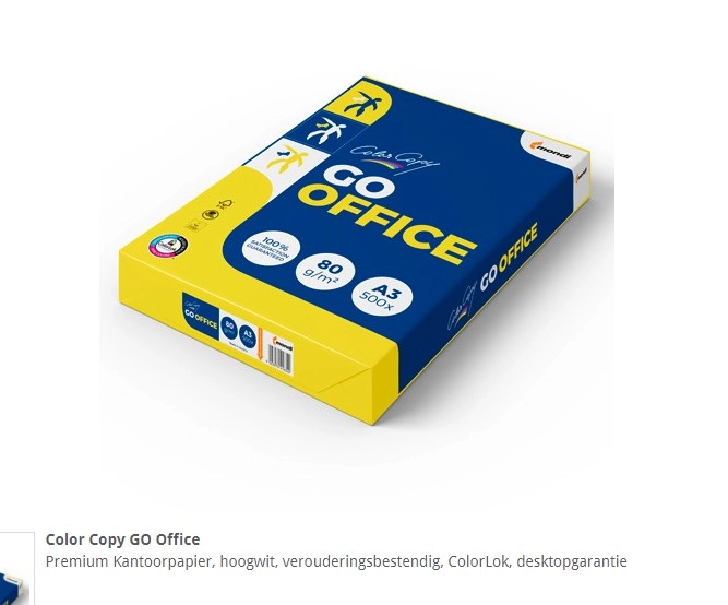 Een COLOR COPY GO OFFICE A4 80GR KOPIEERPAPIER (1 PALLET=40 DOZEN) koop je bij Buro De Peuter