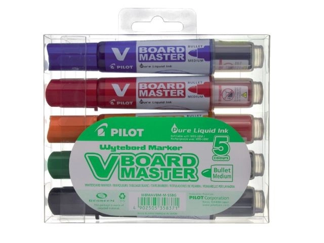 Een PILOT WHITEBOARDSTIFTEN V-BOARD ASSORTIMENT 5 STUKS 2.3MM koop je bij Buro De Peuter